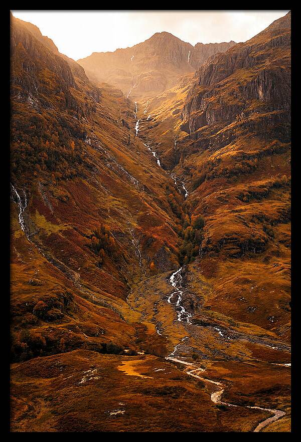 Glacier Carved Valley With Waterfalls
