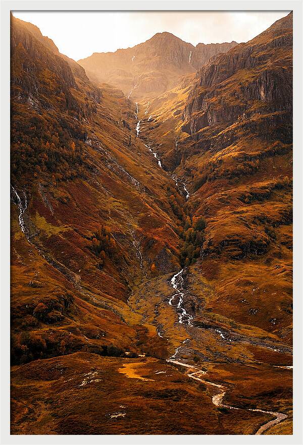 Glacier Carved Valley With Waterfalls