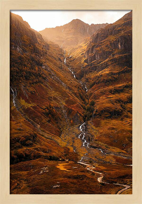 Glacier Carved Valley With Waterfalls