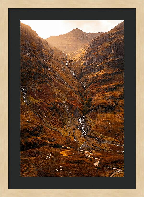 Glacier Carved Valley With Waterfalls