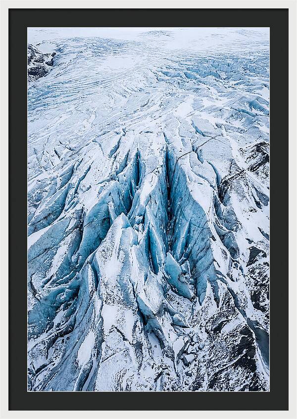 Glacier Crevasses From Above