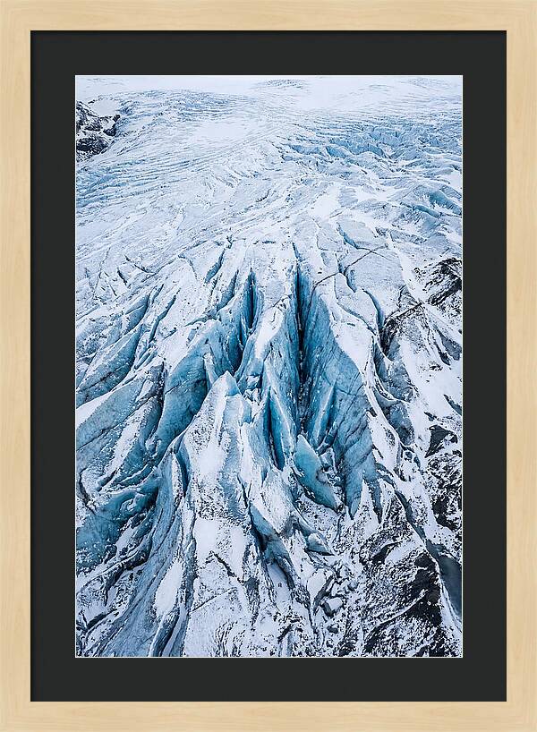 Glacier Crevasses From Above