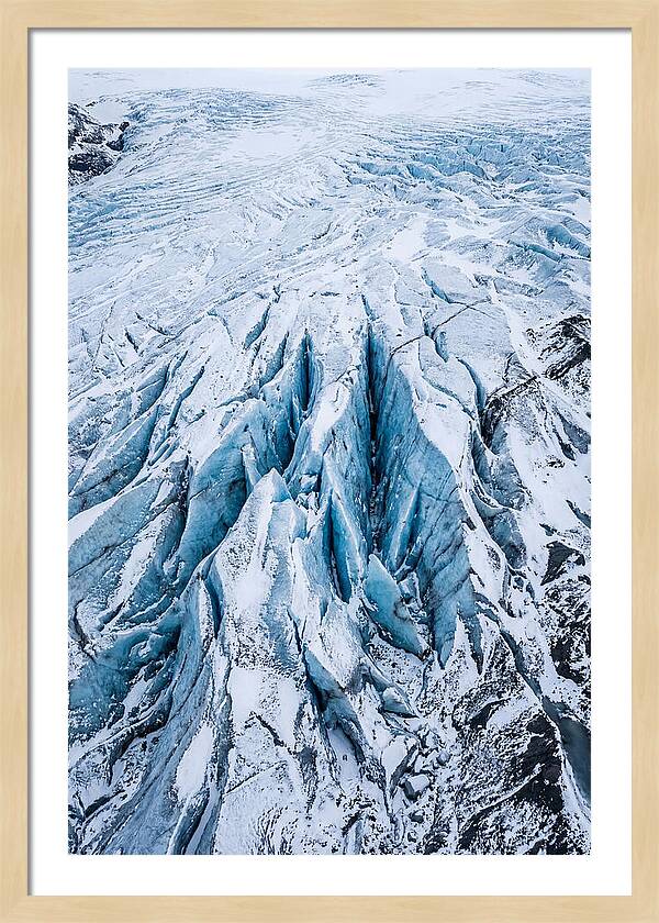 Glacier Crevasses From Above