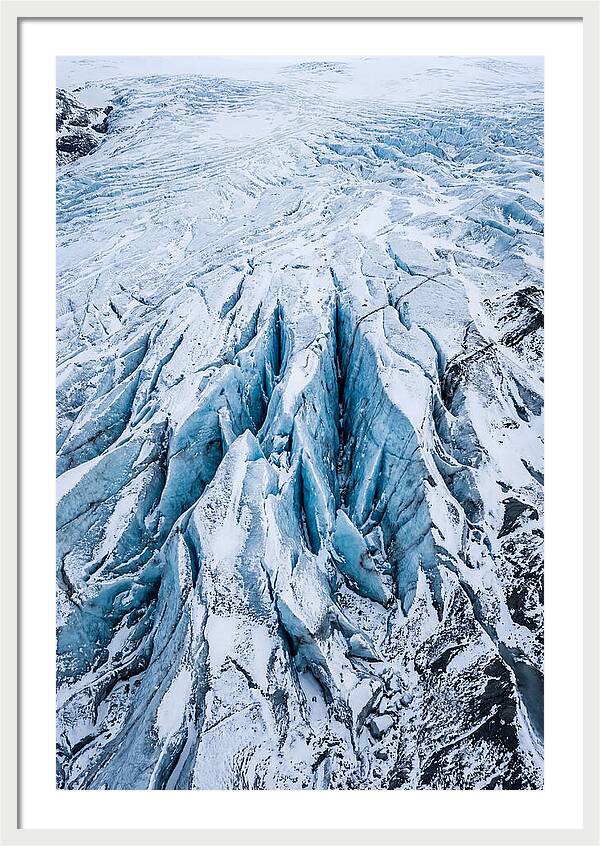 Glacier Crevasses From Above