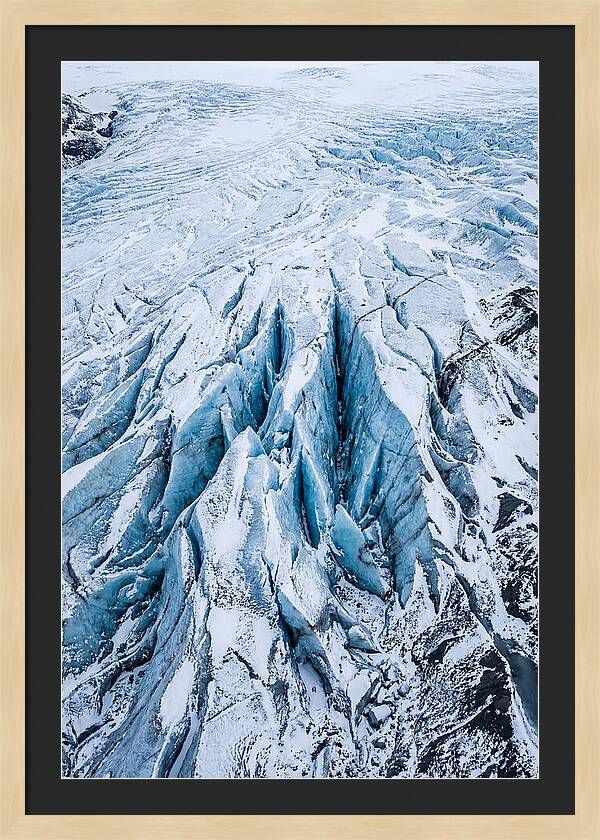 Glacier Crevasses From Above
