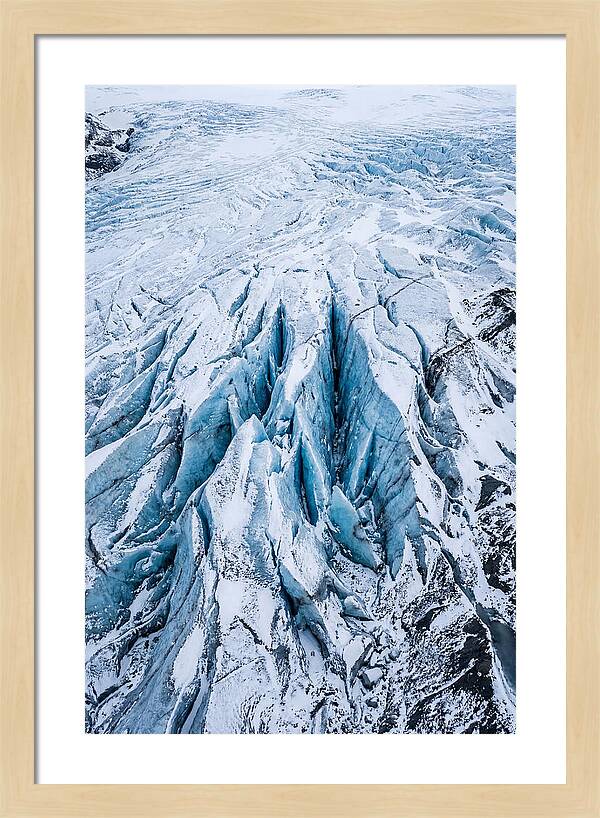 Glacier Crevasses From Above