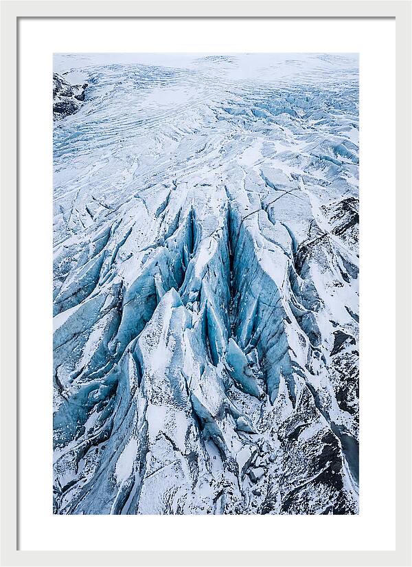 Glacier Crevasses From Above