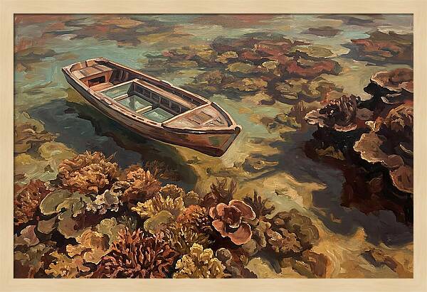 Glass Bottom Boat Over Coral Reef