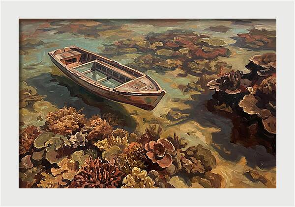 Glass Bottom Boat Over Coral Reef