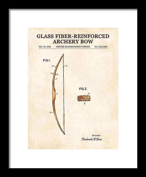Glass Fiber Reinforced Archery Bow Bear Watercolor Patent Us2613660a