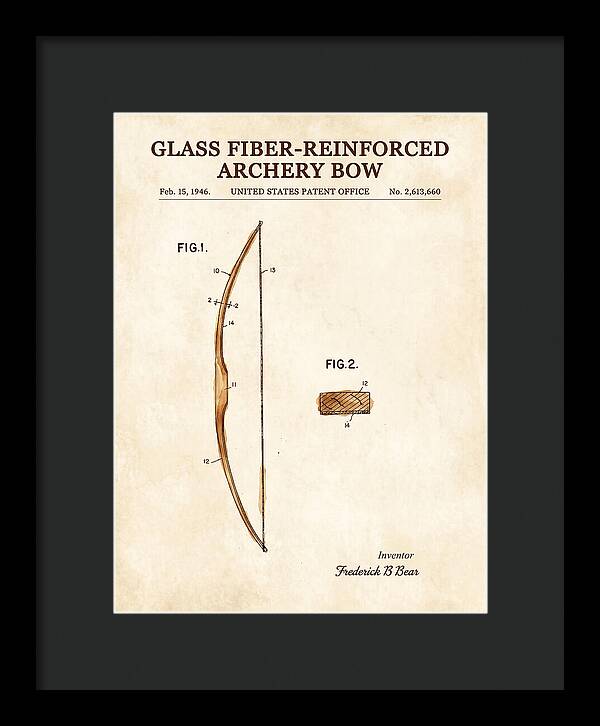 Glass Fiber Reinforced Archery Bow Bear Watercolor Patent Us2613660a