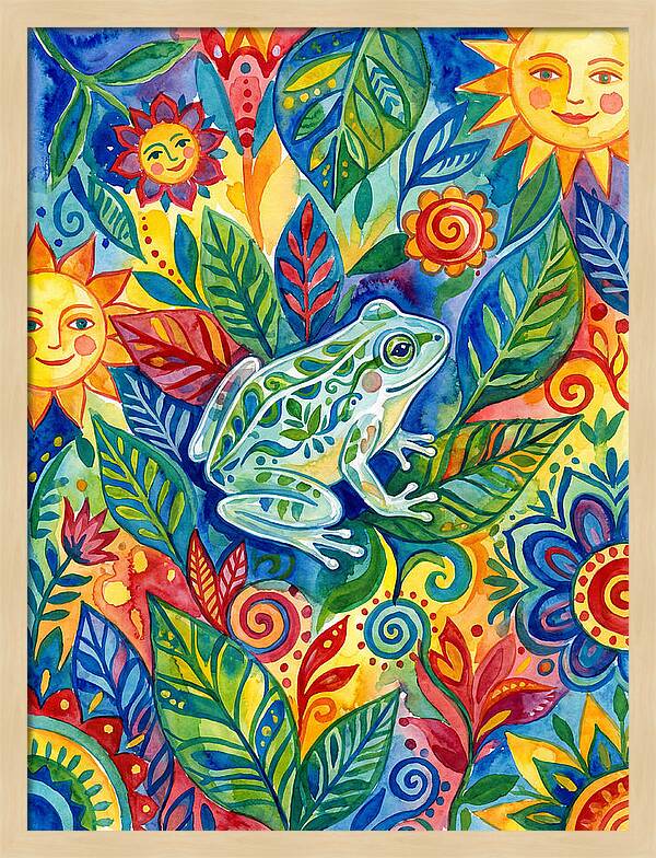Glass Frog Among Vibrant Flora