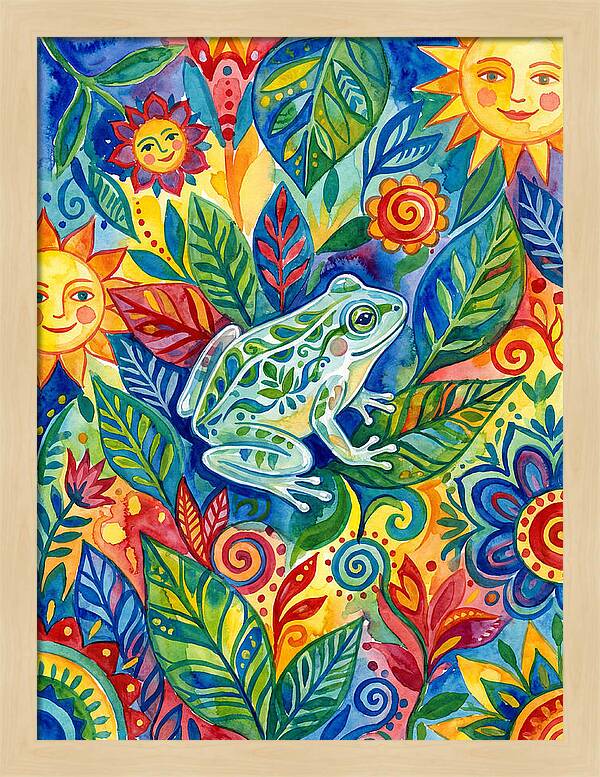 Glass Frog Among Vibrant Flora