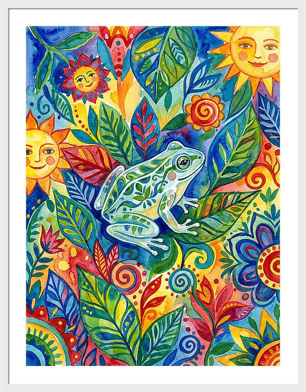 Glass Frog Among Vibrant Flora