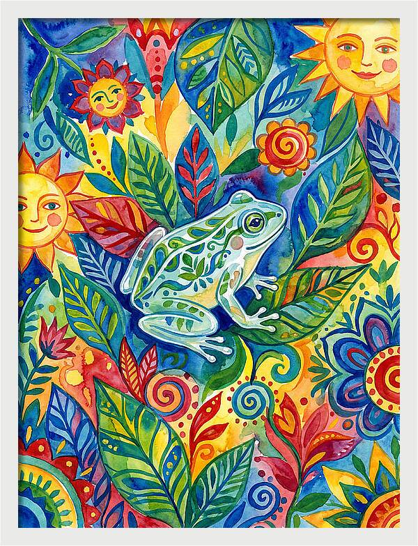 Glass Frog Among Vibrant Flora