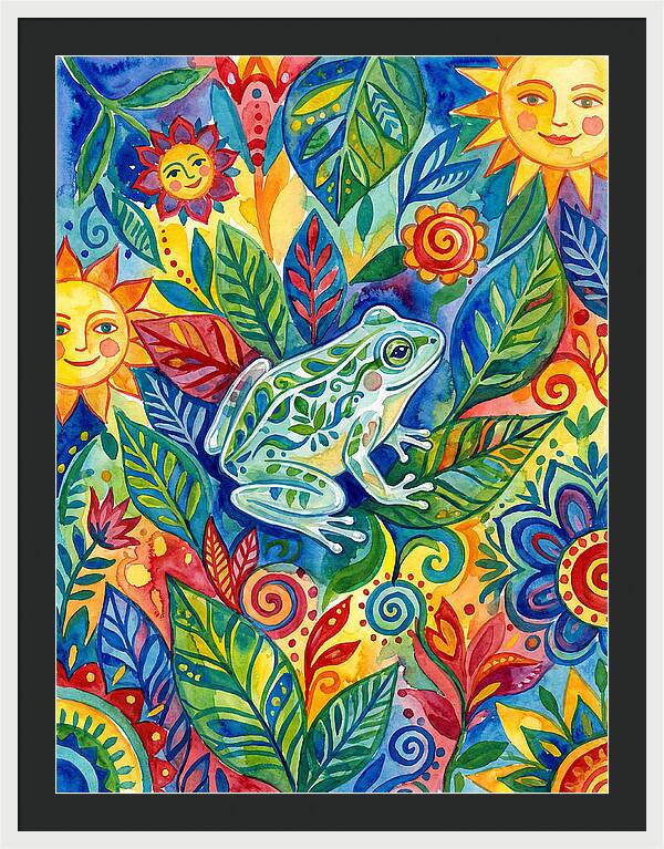 Glass Frog Among Vibrant Flora