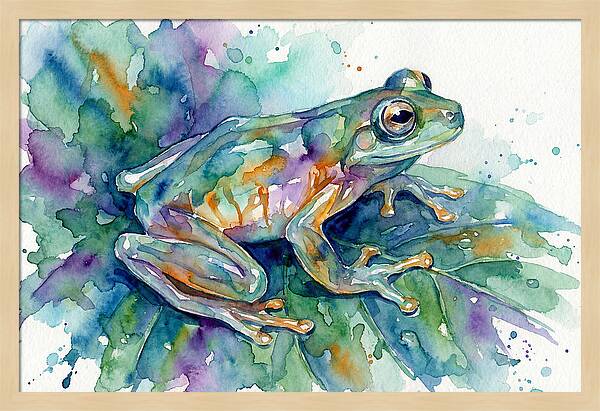 Glass Frog In Expressionist Style