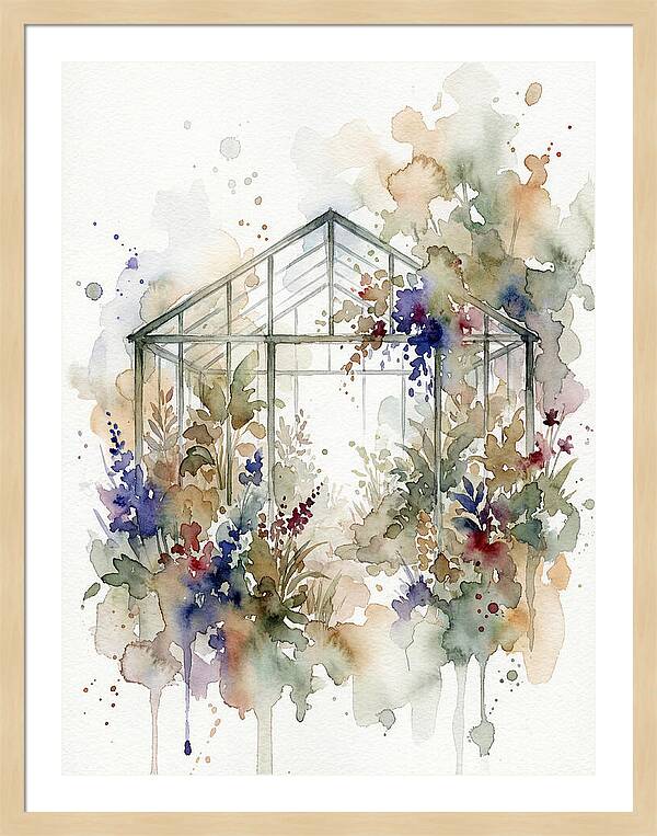 Glass Greenhouse Surrounded By Nature