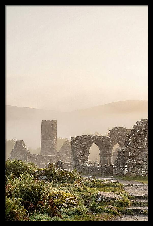 Glendalough Monastic Ruins At Dawn