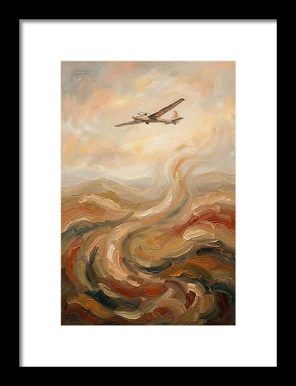 Glider Plane Soaring Through Thermals