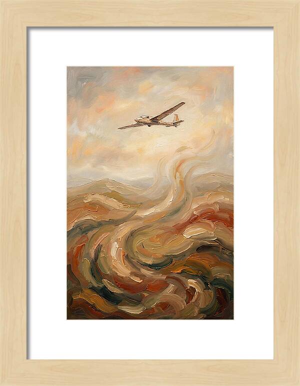 Glider Plane Soaring Through Thermals