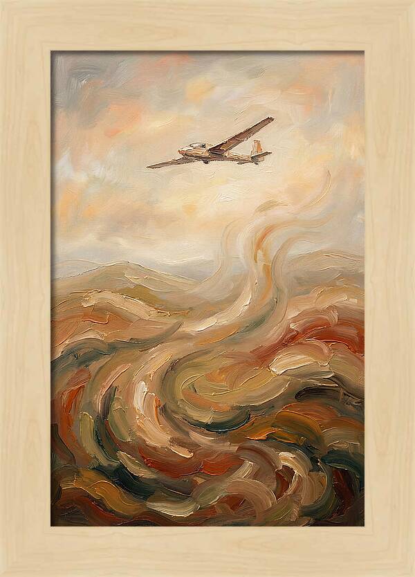 Glider Plane Soaring Through Thermals