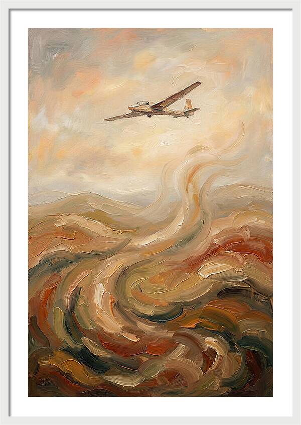 Glider Plane Soaring Through Thermals
