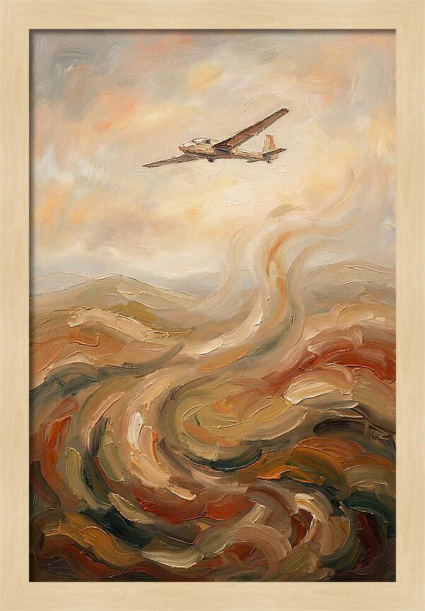 Glider Plane Soaring Through Thermals