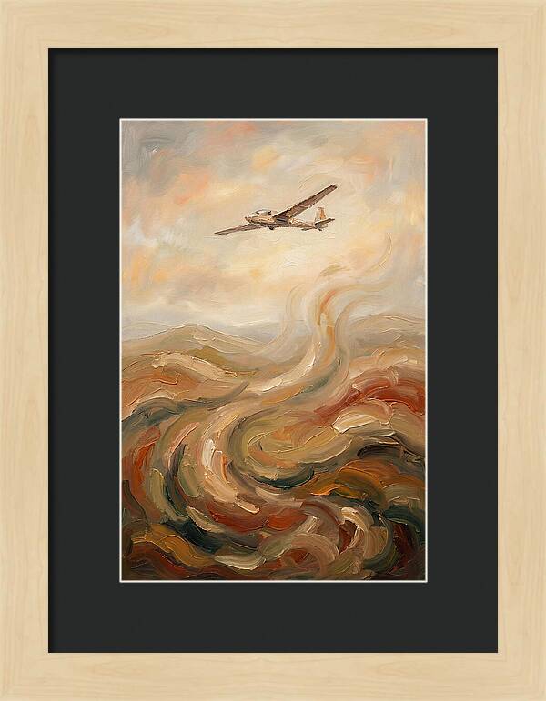 Glider Plane Soaring Through Thermals