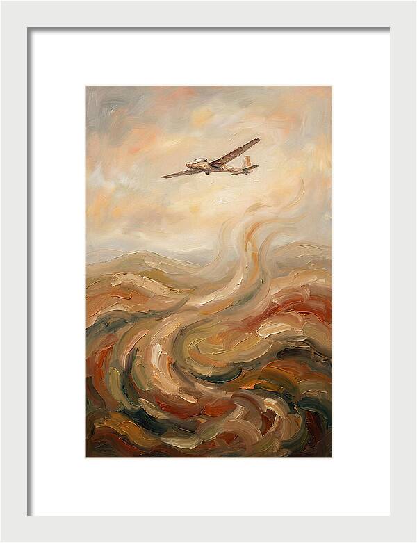 Glider Plane Soaring Through Thermals