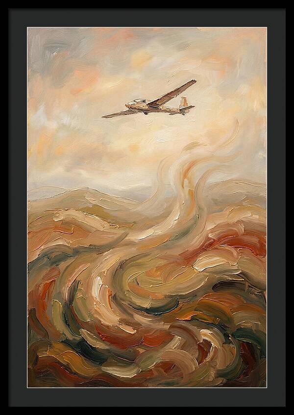 Glider Plane Soaring Through Thermals