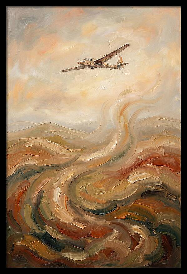 Glider Plane Soaring Through Thermals