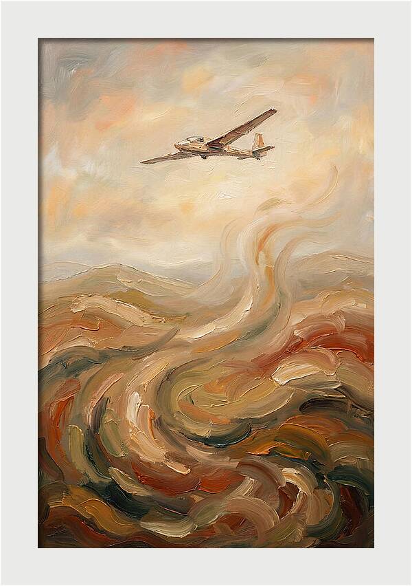 Glider Plane Soaring Through Thermals