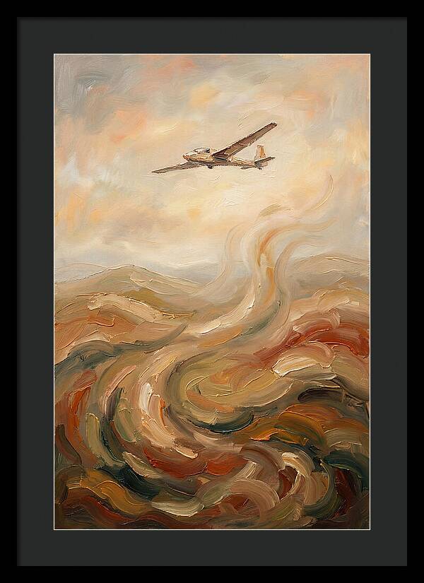 Glider Plane Soaring Through Thermals