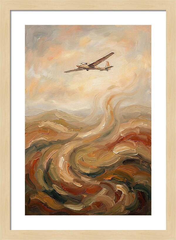 Glider Plane Soaring Through Thermals
