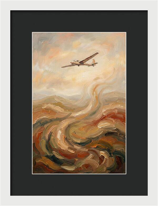 Glider Plane Soaring Through Thermals
