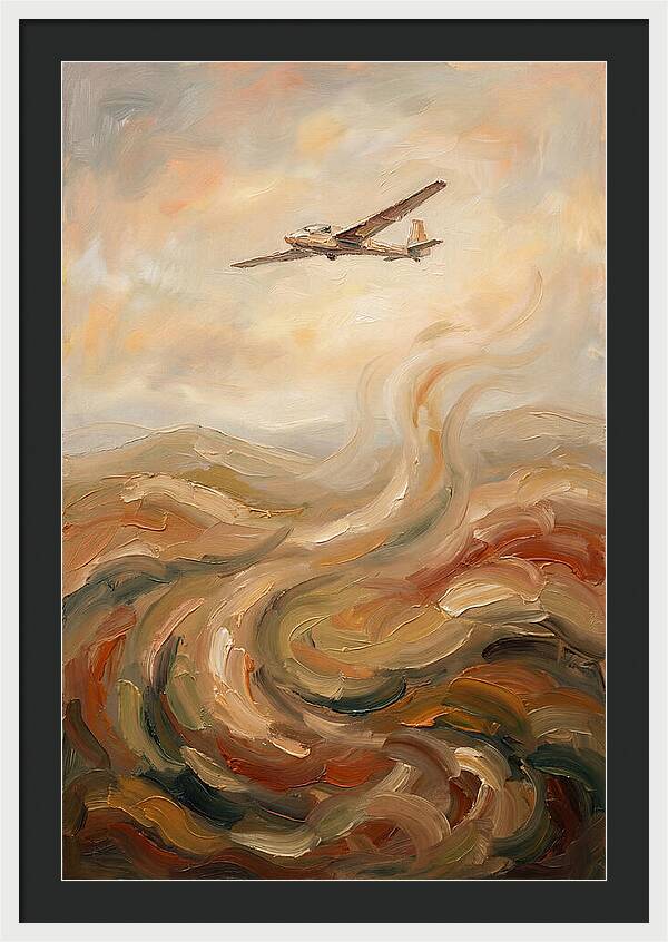 Glider Plane Soaring Through Thermals