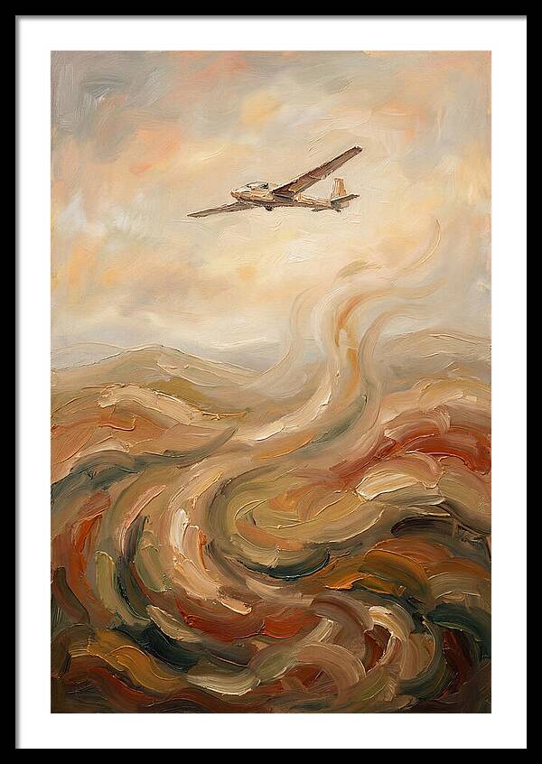 Glider Plane Soaring Through Thermals