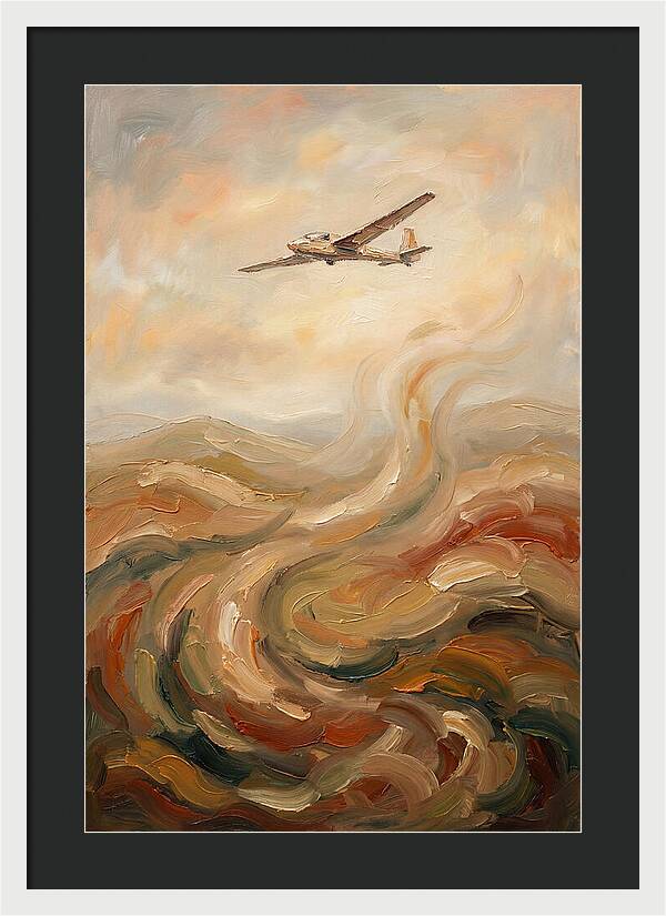 Glider Plane Soaring Through Thermals