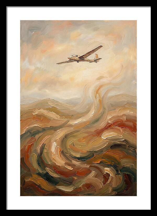 Glider Plane Soaring Through Thermals