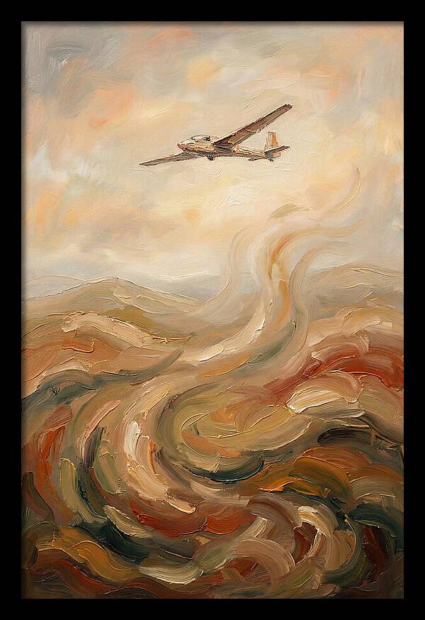 Glider Plane Soaring Through Thermals