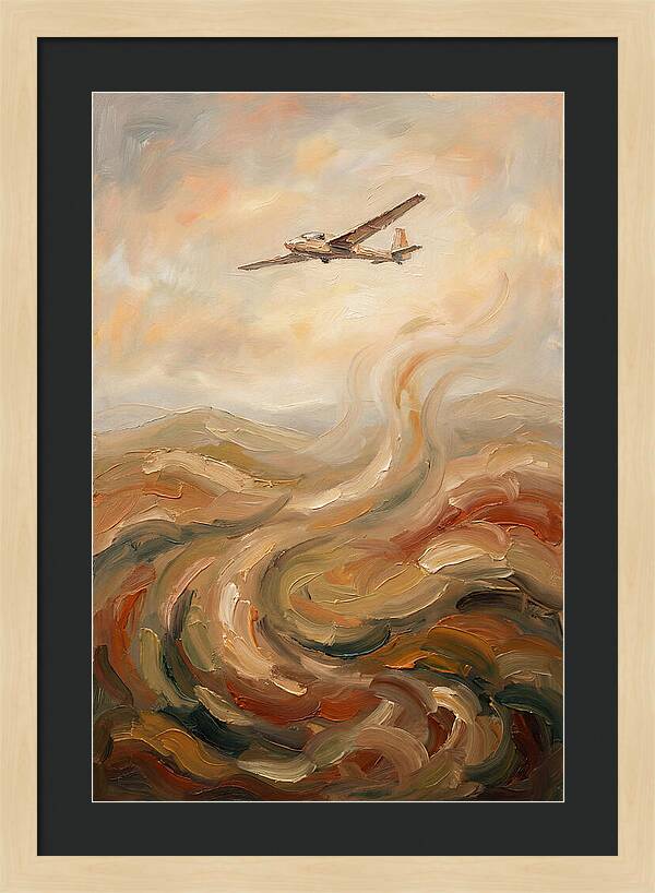 Glider Plane Soaring Through Thermals