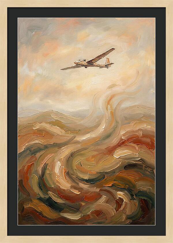 Glider Plane Soaring Through Thermals