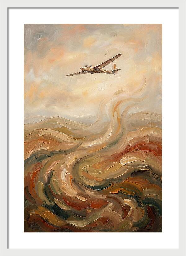 Glider Plane Soaring Through Thermals