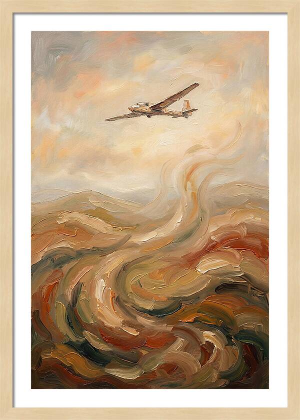 Glider Plane Soaring Through Thermals