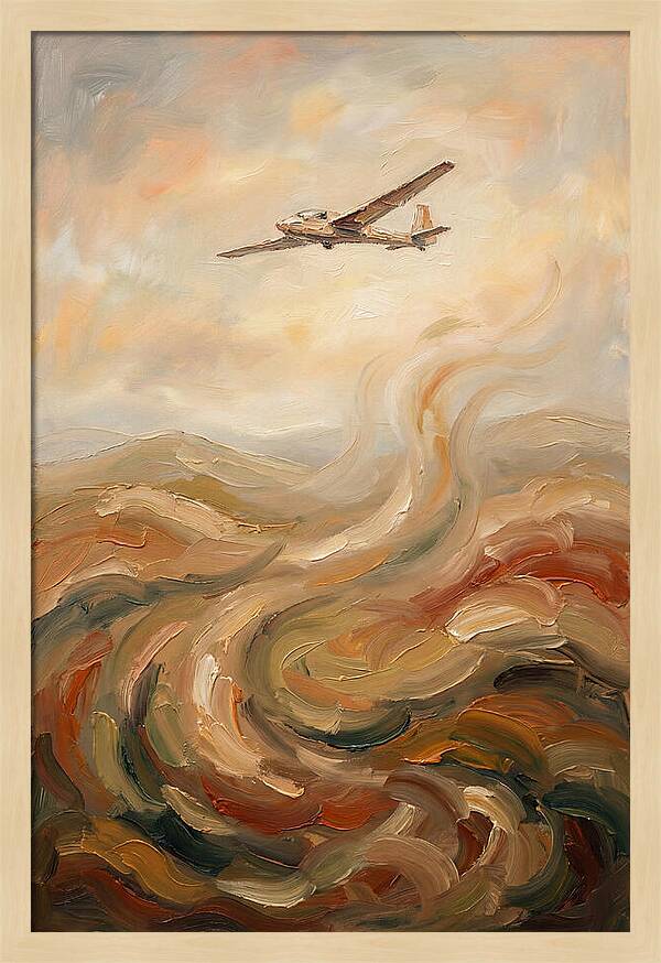 Glider Plane Soaring Through Thermals