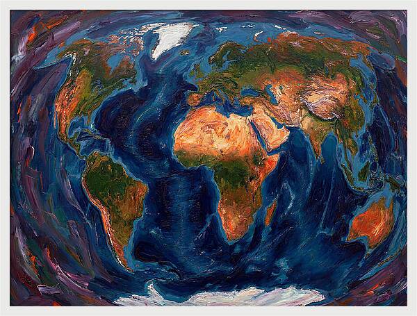Globe In Expressionist Style