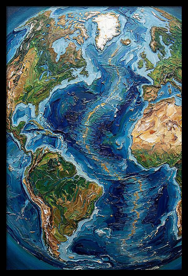Globe In Palette Knife Style
