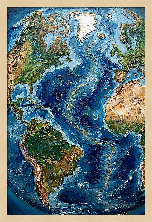 Globe In Palette Knife Style