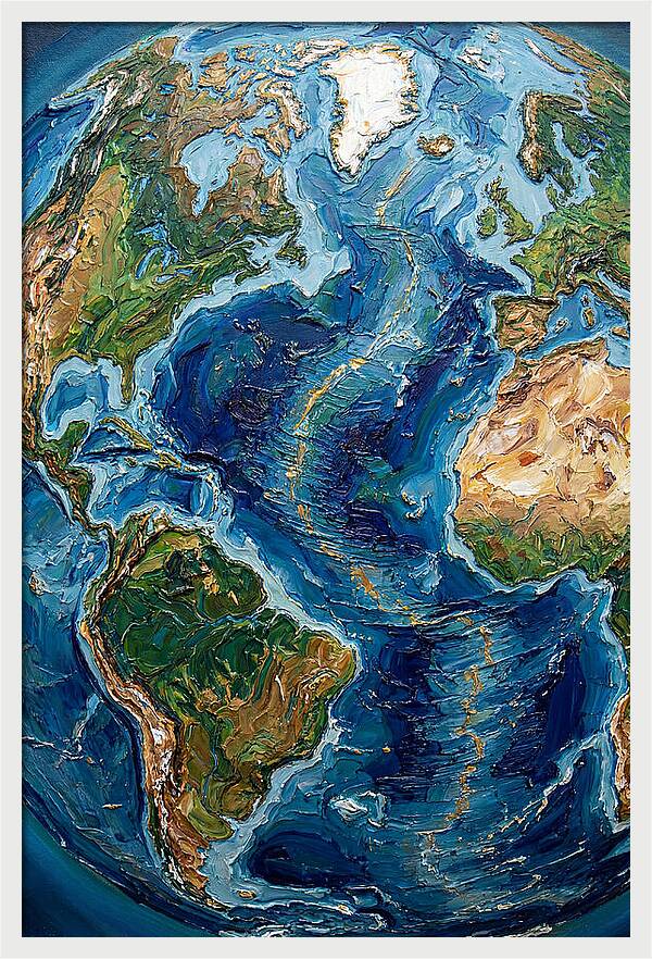 Globe In Palette Knife Style